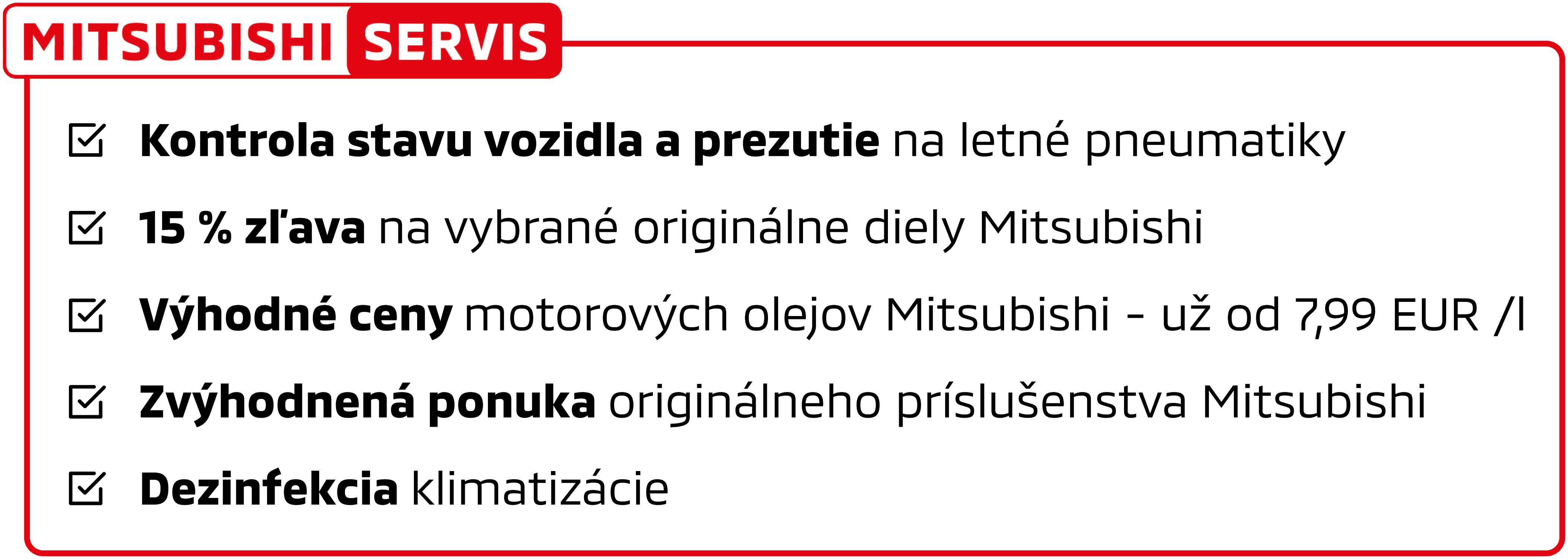 Jarná akciová ponuka Mitsubishi servis